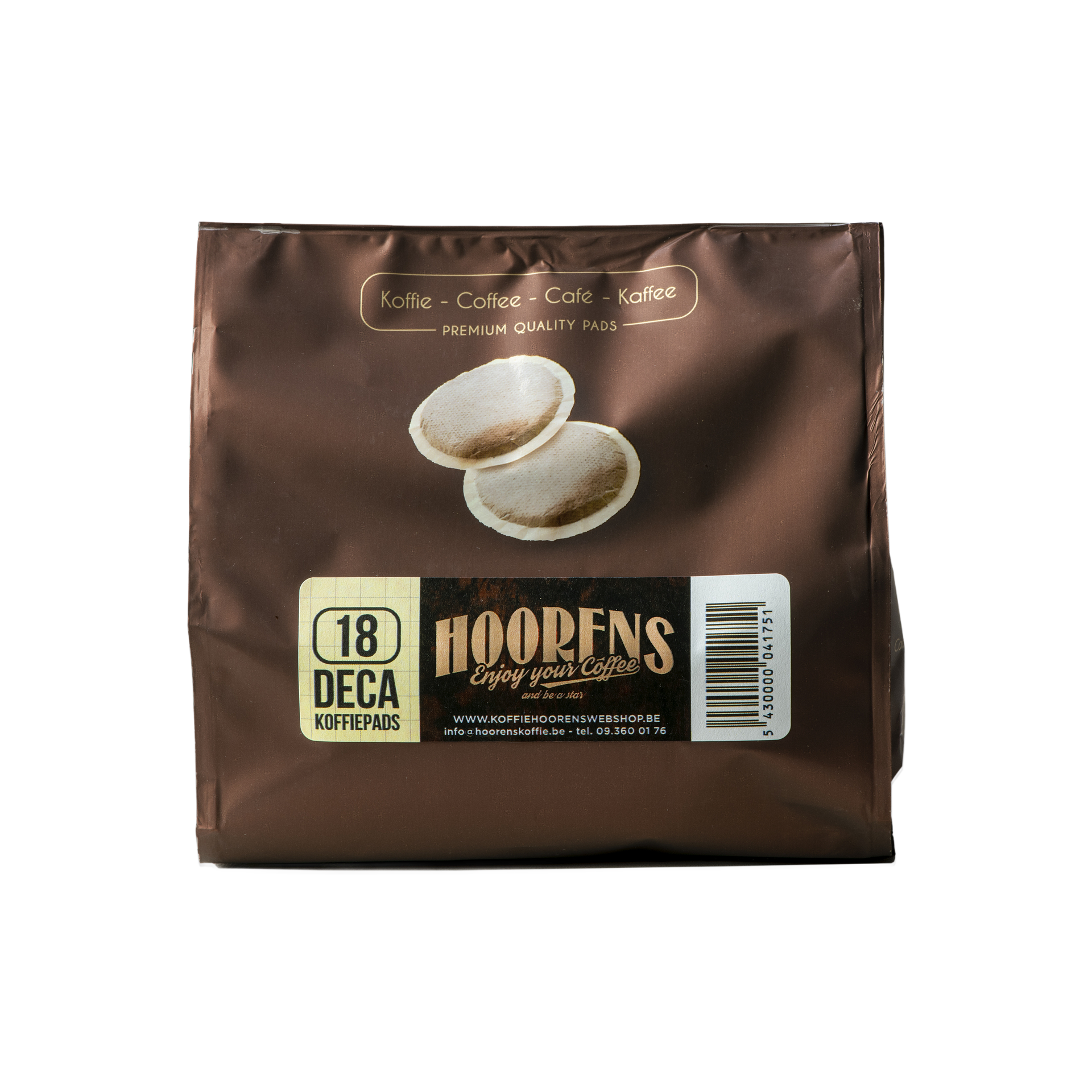 Cafeïnevrije koffiepads Deca Hoorens Koffie – 18 stuks