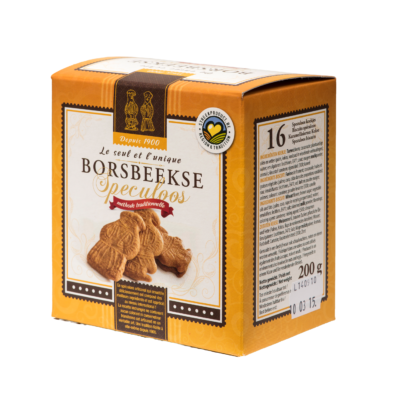 Doos Borsbeekse speculoos 210 gram met 16 ambachtelijke speculooskoekjes