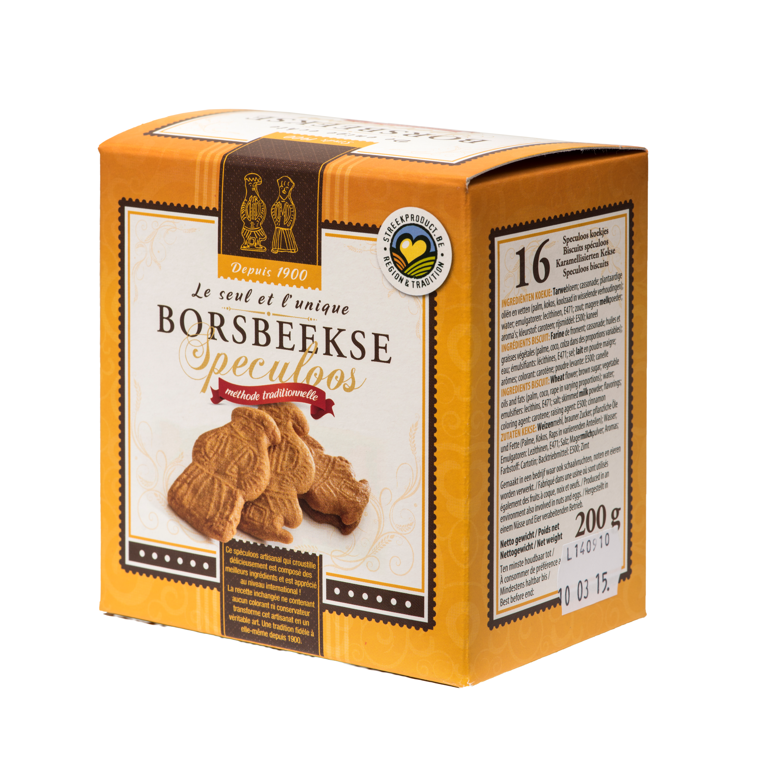 Doos Borsbeekse speculoos 210 gram met 16 ambachtelijke speculooskoekjes