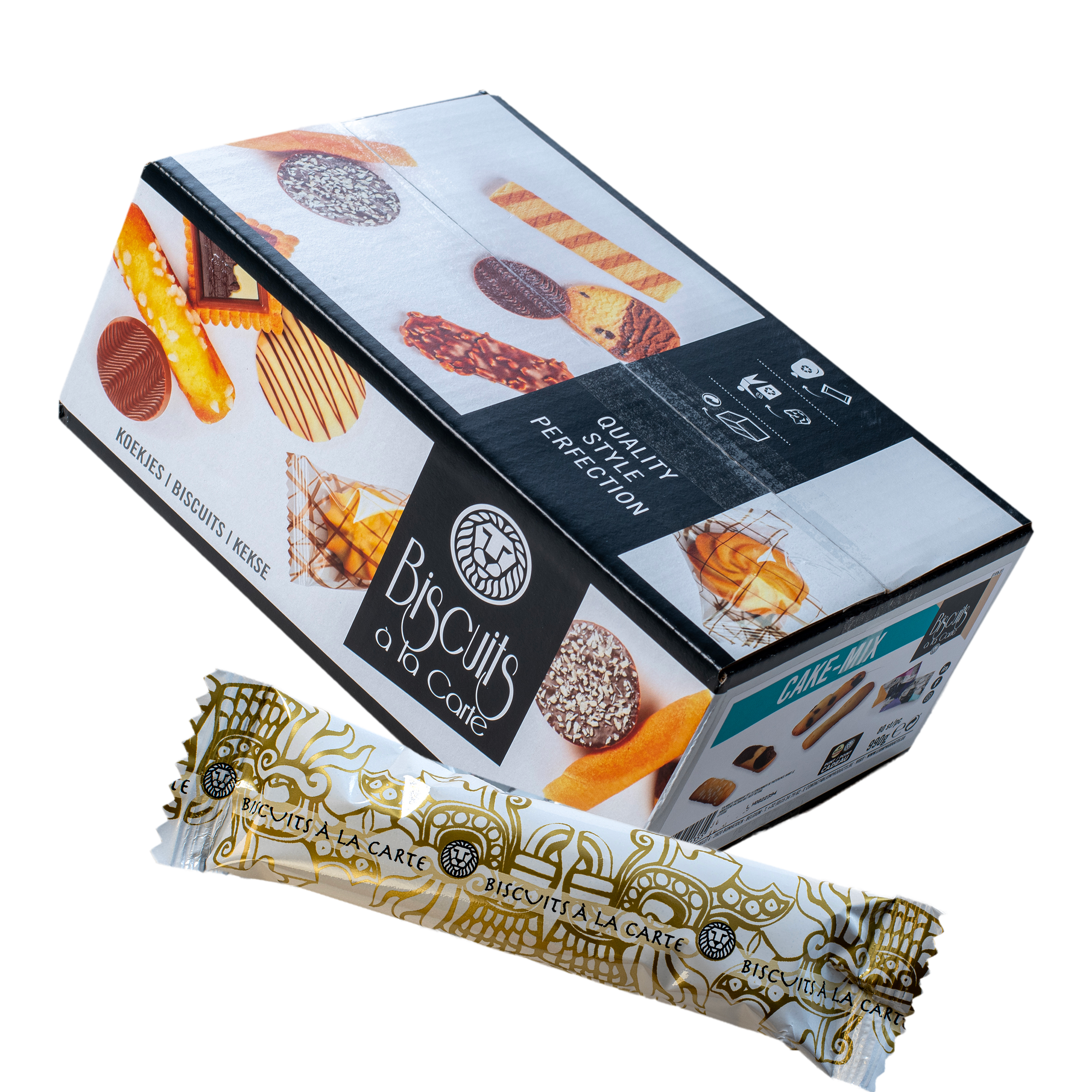 Assortimentsdoos met 80 individueel verpakte cakejes voor bij de koffie
