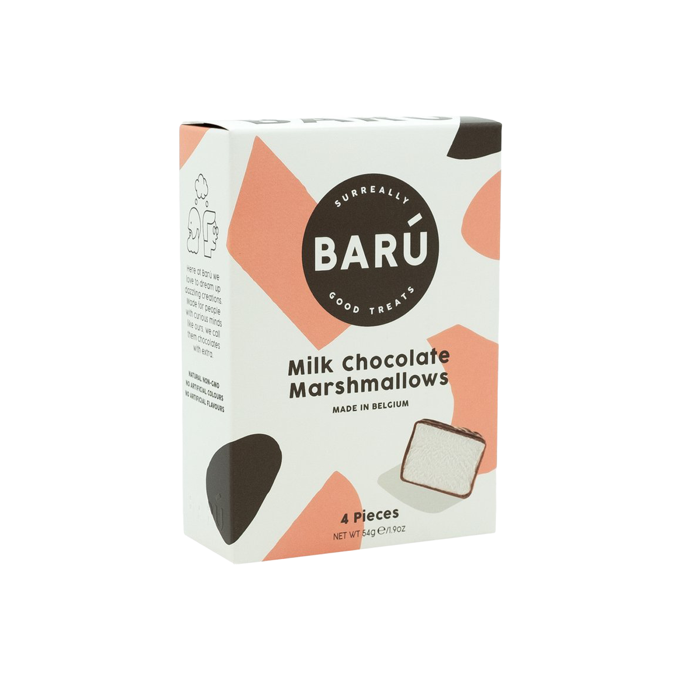 Baru Vanilla Bean Marshmallows met Belgische melkchocolade, doosje met 4 stuks