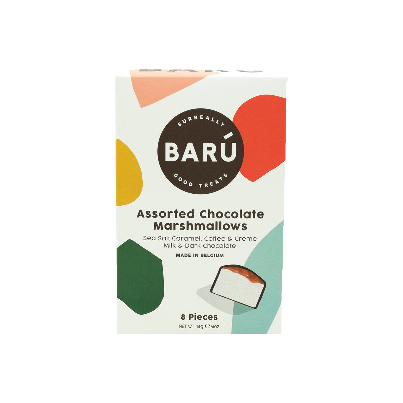 Baru Assorted Chocolate Marshmallows assortiment met 8 marshmallows in 4 smaken