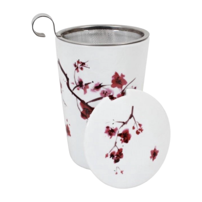 Dubbelwandige theemok met filter Teave Cherry Blossom
