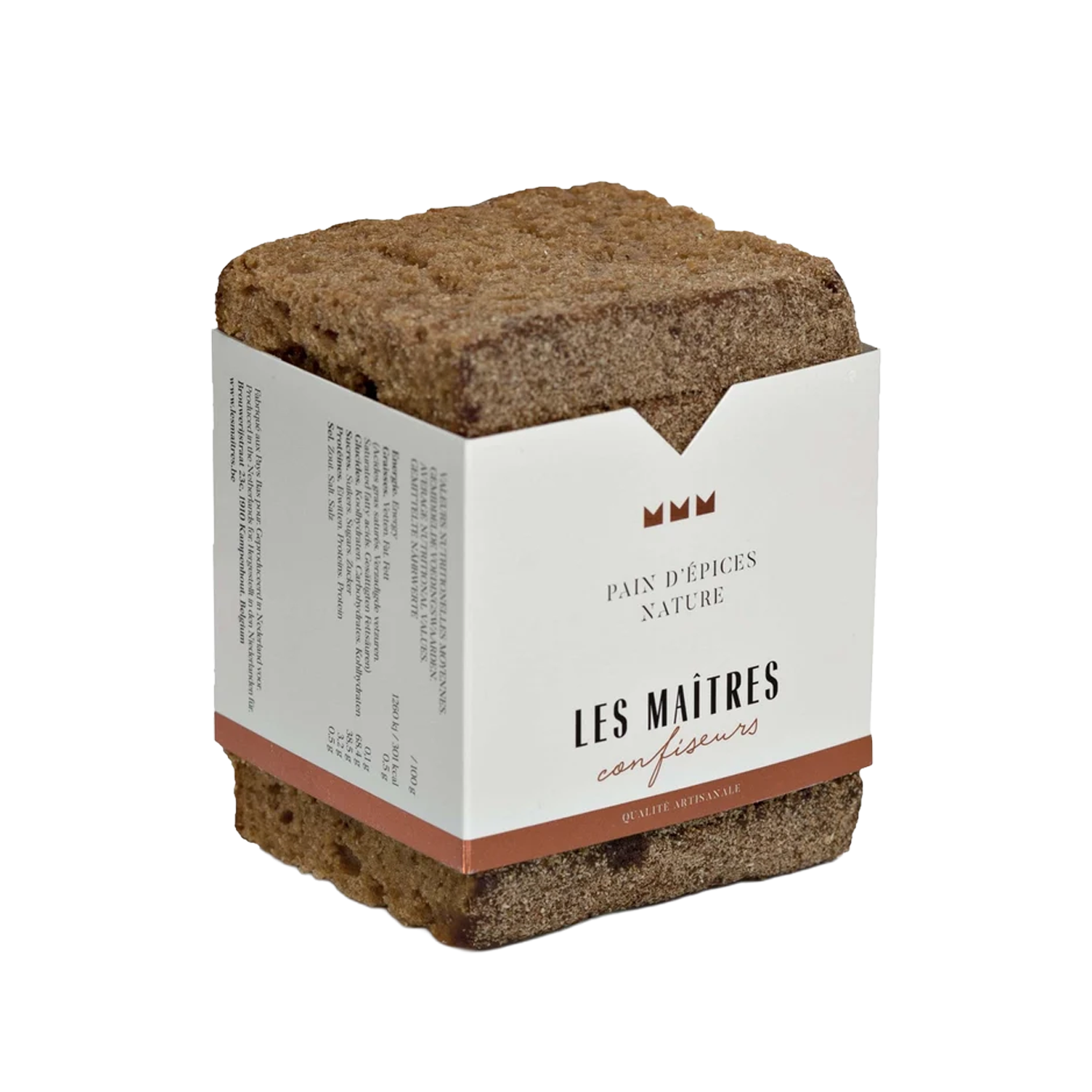 Peperkoek natuur van Les Maîtres Confiseurs, voorgesneden verpakking van 220 gram